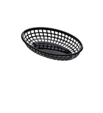 Cestino americano ovale - in plastica - 23,5 x 15 x 4,5 cm - nero - Leone