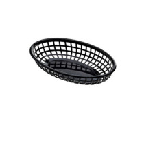 Cestino americano ovale - in plastica - 23,5 x 15 x 4,5 cm - nero - Leone