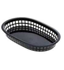 Cestino americano ovale - in plastica - 27,5 x 17,5 x 4 cm - nero - Leone