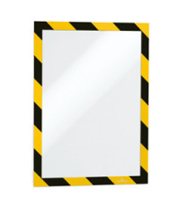 Cornice Duraframe Security - adesiva - pannello magnetico - A4  (21 x 29,7 cm) - giallo/nero - Durable