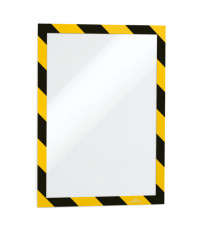 Cornice Duraframe Security - adesiva - pannello magnetico - A4  (21 x 29,7 cm) - giallo/nero - Durable