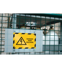 Cornice Duraframe Security - adesiva - pannello magnetico - A4  (21 x 29,7 cm) - giallo/nero - Durable
