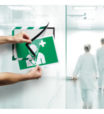 Cornice Duraframe Security - adesiva - pannello magnetico - A4  (21 x 29,7 cm) - verde/bianco - Durable