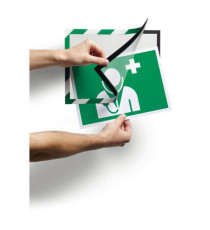 Cornice Duraframe Security - adesiva - pannello magnetico - A4  (21 x 29,7 cm) - verde/bianco - Durable