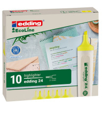 Evidenziatore 24 EcoLine - punta scalpello - da 2 a 5 mm  - giallo - Edding