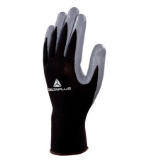 Guanti di precisione VE712GR - poliestere - palmo in nitrile - taglia 08 - nero/grigio - Deltaplus