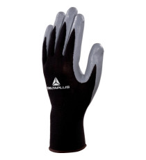 Guanti di precisione VE712GR - poliestere - palmo in nitrile - taglia 08 - nero/grigio - Deltaplus