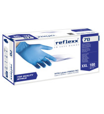 Guanti in nitrile R70 - senza polvere - tg XXL - azzurro - Reflexx - conf. 100 pezzi
