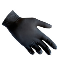 Guanti in nitrile R78 - senza polvere - taglia XS - nero - Reflexx - conf. 100 pezzi
