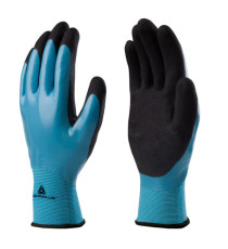 Guanti Wet&Dry VV636BL - poliammide - palmo in nitrile - taglia 10 - blu/nero - Deltaplus