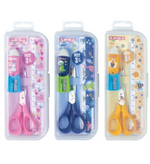 Kit Fancy - forbice temperino righello - colori assortiti - Arda