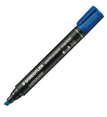 Marcatore Lumocolor Permanent 350 - punta a scalpello - tratto 2 - 5 mm - blu - Staedtler