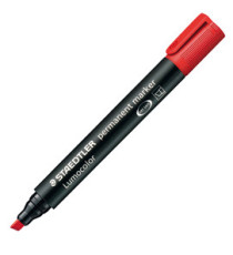 Marcatore Lumocolor Permanent 350 - punta a scalpello - tratto 2 - 5 mm - rosso - Staedtler