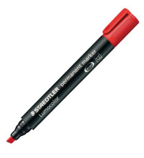 Marcatore Lumocolor Permanent 350 - punta a scalpello - tratto 2 - 5 mm - rosso - Staedtler