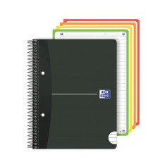 Maxiquaderno spiralato Office Essentials - A4+ - 1 rigo c/margine - 160 pagine - 80 gr - colori assortiti - Oxford