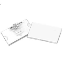 Portabadge con clip e spilla - 6,5 x 3 cm - Lebez
