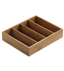 Portabustine / portaposate - in bamboo - 29 x 27,5 x 6 cm - colore naturale - Leone