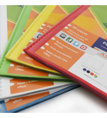 Portalistini Asso TI - personalizzabile - PP liscio - 22 x 30 cm - 30 buste - colori assortiti - Sei Rota