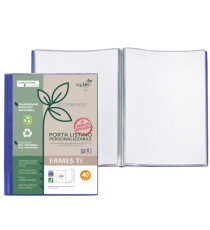 Portalistini personalizzabile Ermes TI - 22 x 30 cm - PP riciclato - 40 buste - blu - Sei Rota