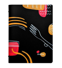 Portamenù linea Spaghetti -  A4 - 24,6x31,6 cm - nero - Stilcasa