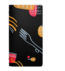 Portamenù linea Spaghetti - 18x31,6 cm - nero - Stilcasa