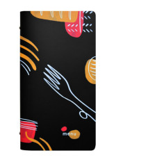 Portamenù linea Spaghetti - 18x31,6 cm - nero - Stilcasa
