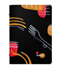 Portamenù linea Spaghetti - A5 - 17x23 cm - nero - Stilcasa