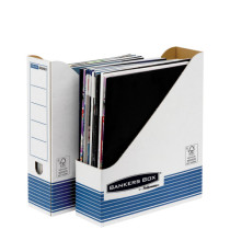 Portariviste Bankers Box System - 7,8 x 31,1 x 25,8 cm - bianco/blu - Fellowes