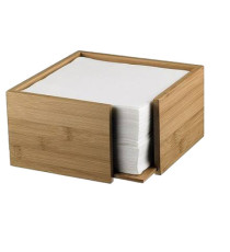 Portatovaglioli - in bamboo - 19 x 19 x 10 cm - colore naturale - Leone