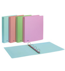 Raccoglitore Pastel - 22 x 30 cm - 4 anelli tondi 15 mm - PP - colori assortiti - Favorit