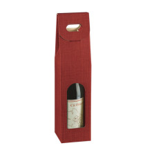 Scatola - 1 bottiglia - 9 x 9 x 38,5 cm - cartone seta - bordeaux - Scotton