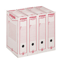 Scatola archivio Storage - formato legale - 8,5 x 25,3 x 35,5 cm - bianco e rosso - Esselte Dox