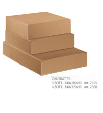 Scatola in cartone Onda avana - fino a 3 bottiglie - 34 x 28 x 9cm - Scotton