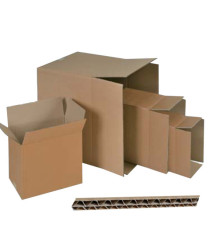 Scatola per imballo - onda doppia - 40 x 20 x 20 cm - cartone - avana
