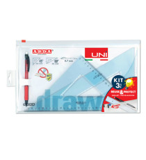 Serie UNI - coppia squadre 30 cm + portamine 0,7mm - Arda