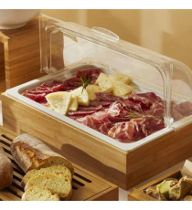 Set espositore buffet - 53 x 32 cm - acacia/melamina - naturale - Leone