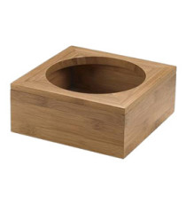 Supporto per ciotola - in bamboo - 26x26x11 cm - colore naturale - Leone