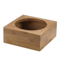 Supporto per ciotola - in bamboo - 26x26x11 cm - colore naturale - Leone