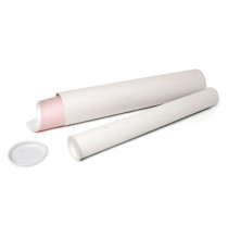Tubo portadisegni - diametro 6 cm - H 54 cm - cartone - bianco - IKona+
