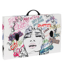 Valigetta polionda Grafitti - 36,5 x 56,5 cm - dorso 5,5 cm - fantasie assortite - Favorit