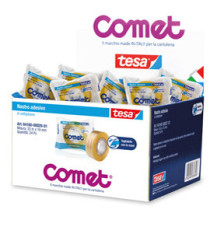 Nastro adesivo - confezionato singolarmente - 19 mm x 33 m - cellophane - trasparente - Comet