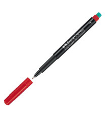 Pennarello Multimark universale permanente con gomma - rosso - punta fine 0,6mm - Faber-Castell