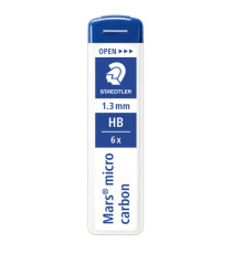 Astuccio 6   Mine Mars Micro - mina 1,3mm - gradazione HB - Staedtler - conf. 6 mine