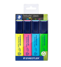 Evidenziatore Textsurfer Classic - punta a scalpello - tratto da 1,0-5,0mm - astuccio 4 colori - Staedtler