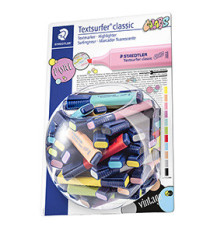 Evidenziatore Textsurfer Pastel - punta a scalpello - tratto 1,0-5,0mm - colori assortiti - Staedtler - expo 100 pezzi