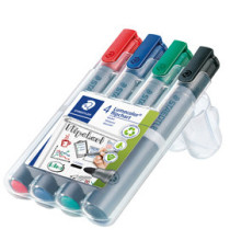 Marcatore Lumocolor Flipchart 356 - a base d'acqua - punta tonda 2 mm - colori assortiti - Staedtler - conf. 4 pezzi