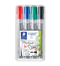 Marcatore Lumocolor Flipchart 356 - a base d'acqua - punta tonda 2 mm - colori assortiti - Staedtler - conf. 4 pezzi