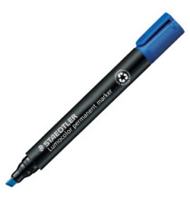Marcatore Lumocolor Permanent 350 - punta a scalpello - tratto 2 - 5 mm - blu - Staedtler