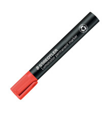 Marcatore Lumocolor Permanent 350 - punta a scalpello - tratto 2 - 5 mm - rosso - Staedtler
