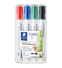 Marcatore Lumocolor whiteboard 351 - tratto 2 mm - colori assortiti - Staedtler - astuccio 4 pezzi